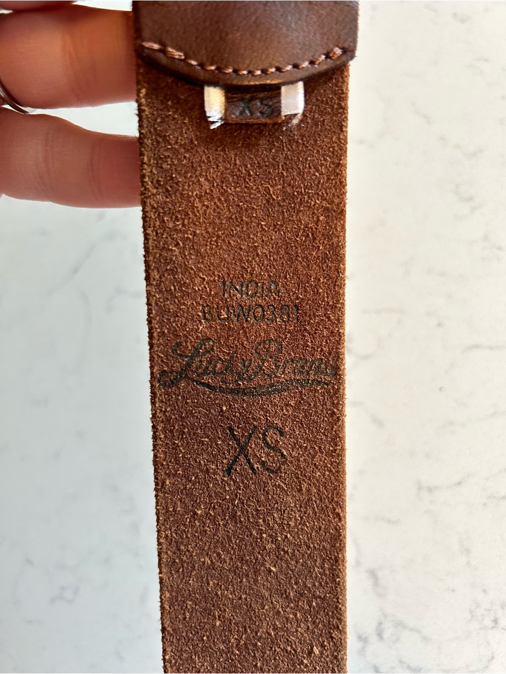 🍀Vintage Lucky Brand Dark Brown Leather Belt With White Floral Embroidery XS - Picture 7 of 11
